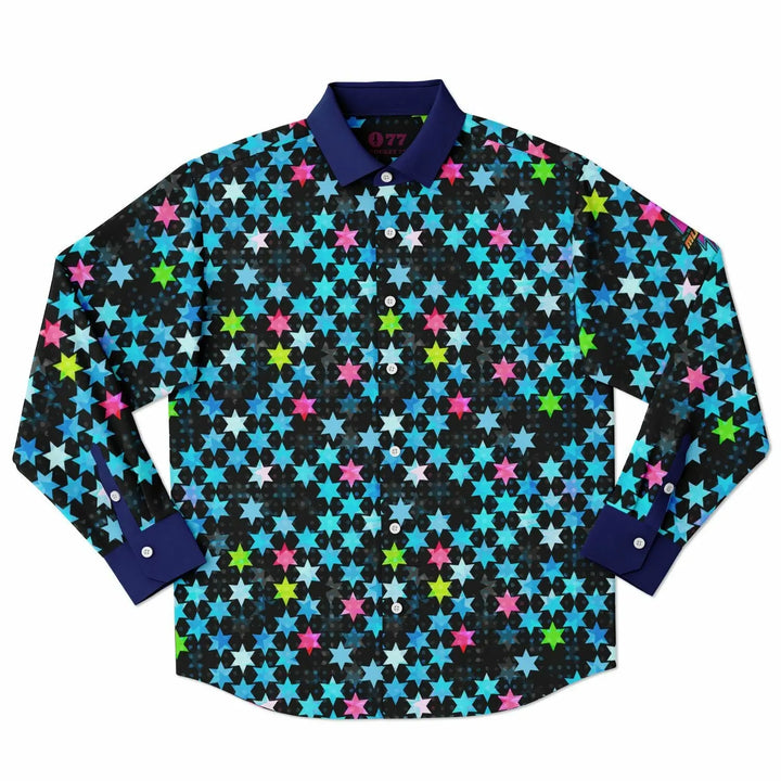 Step into the Spotlight with This Glam Rock Long Sleeve Shirt - XS - Long Sleeve Button Down Shirt