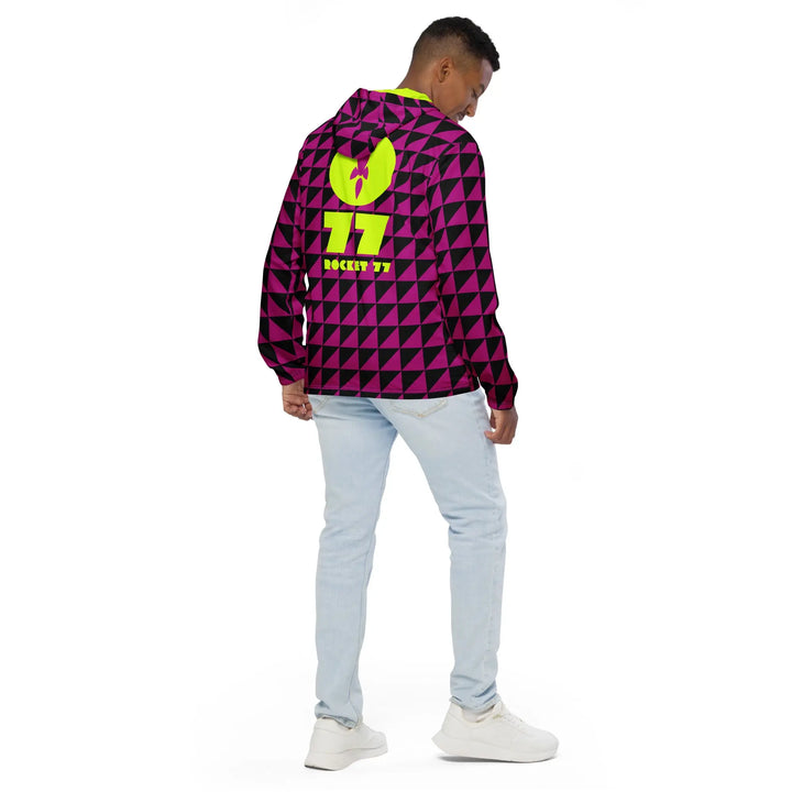 TRIANGLE ANGULAR - Lightweight Windbreaker Magenta Black - Unisex Jacket