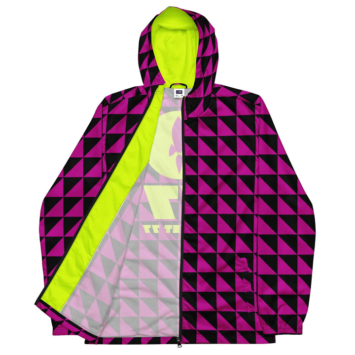 TRIANGLE ANGULAR - Lightweight Windbreaker Magenta Black - XS - Unisex Jacket