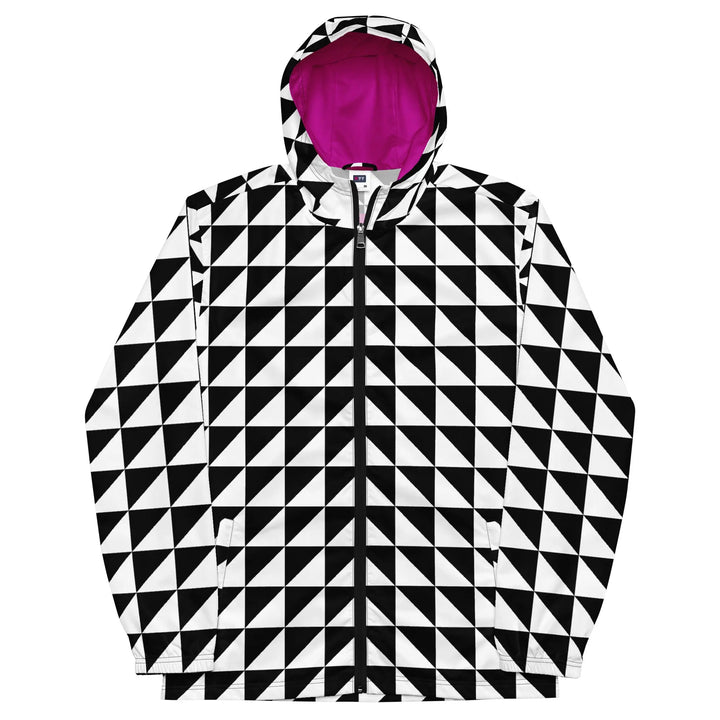 TRIANGLES ANGULAR - Lightweight Windbreaker Black White - Unisex Jacket