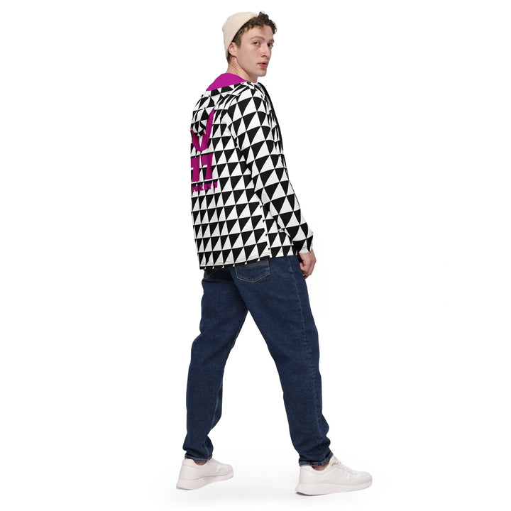 TRIANGLES ANGULAR - Lightweight Windbreaker Black White - Unisex Jacket