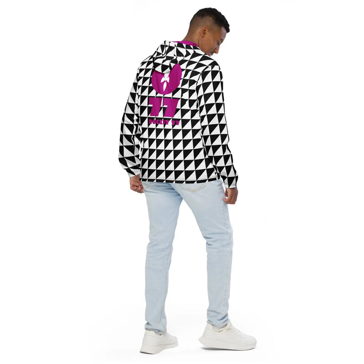 TRIANGLES ANGULAR - Lightweight Windbreaker Black White - Unisex Jacket