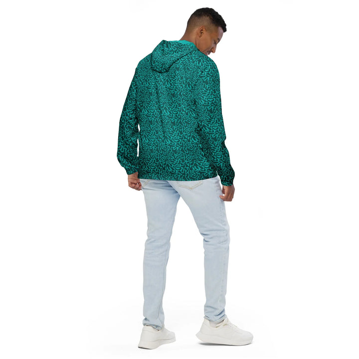 Turquoise Graphic Camo Lightweight Windbreaker. Great for cycling or jogging. - Jacket