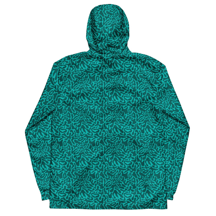 Turquoise Graphic Camo Lightweight Windbreaker. Great for cycling or jogging. - Jacket