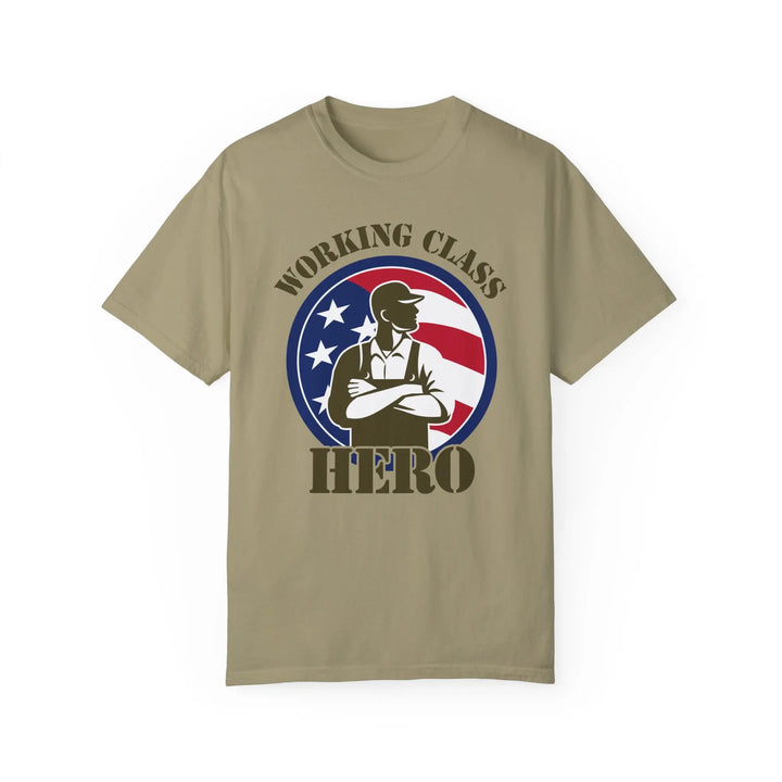 WORKING CLASS HERO - Garment-Dyed T-shirt - Khaki / S - Unisex T-Shirt