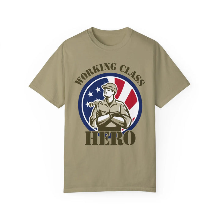 WORKING CLASS HERO - Garment-Dyed T-shirt - Khaki / S - Unisex T-Shirt