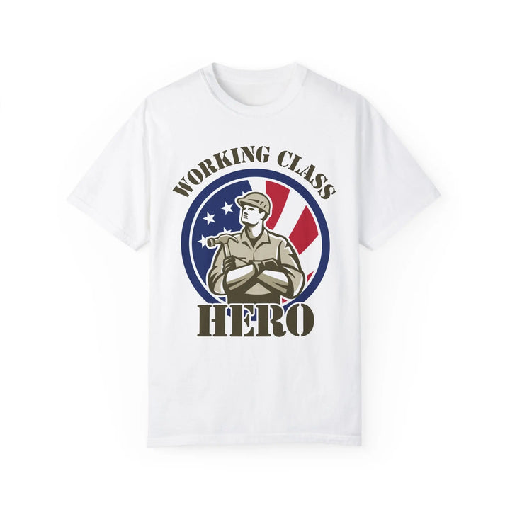 WORKING CLASS HERO - Garment-Dyed T-shirt - White / S - Unisex T-Shirt